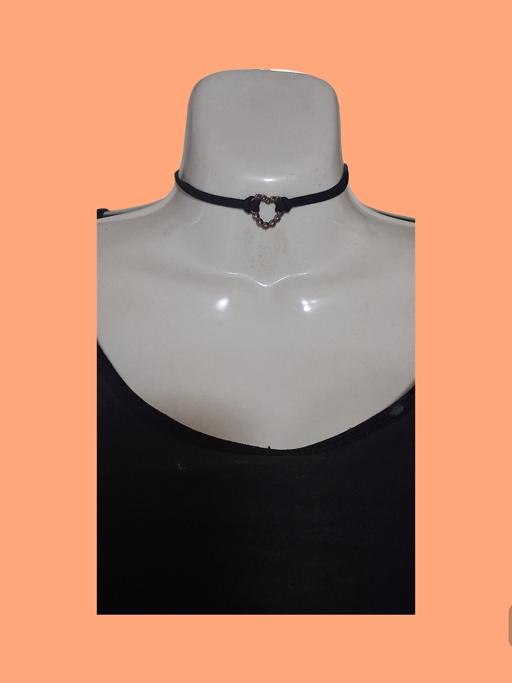 Black Heart Charm Choker Necklace